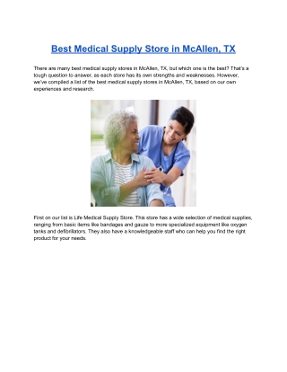 Best Medical Supply Store in McAllen, TX