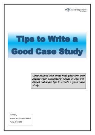 Tips to Write a Good Case Study