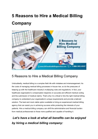 5 Reasons to Hire a Medical Billing Company