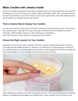 How to make candles with jewelry inside