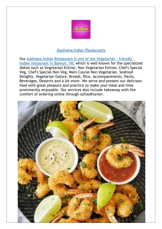 Up to 10% offer Aashiana Indian Restaurant Balwyn - Order now!!