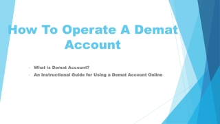 How To Operate A Demat Account | Motilal Oswal