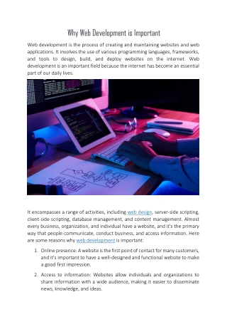 Why Web Development is Important