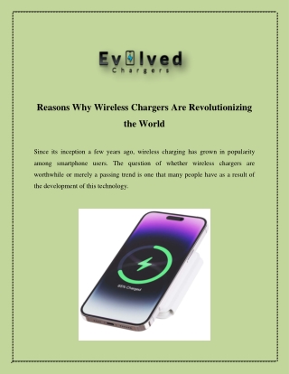 Reasons Why Wireless Chargers Are Revolutionizing the World