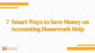 7  Smart Ways to Save Money on Accounting Homework Help