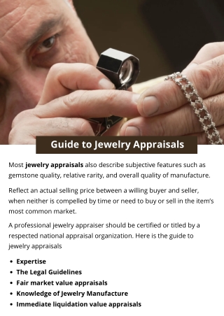 Guide to Jewelry Appraisals