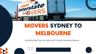 Movers Sydney to Melbourne | Cheap Interstate Movers