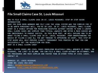 File Small Claims Case St. Louis Missouri