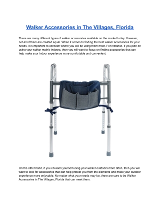 Walker Accessories in The Villages, Florida