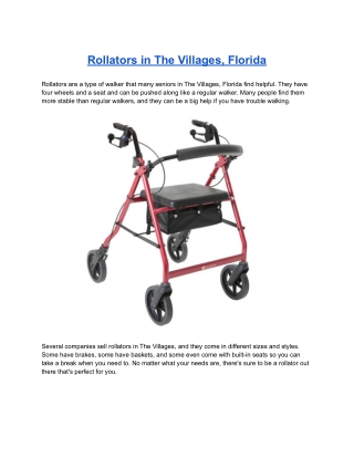 Rollators in The Villages, Florida