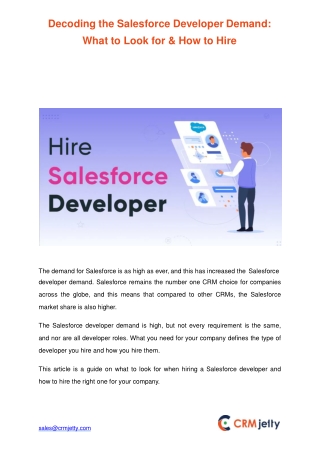 Decoding the Salesforce Developer Demand: What to Look for & How to Hire