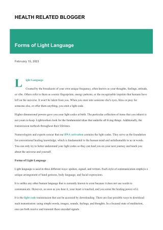 Forms of Light Language