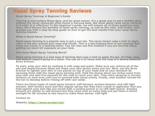 Nasal Spray Tanning Reviews