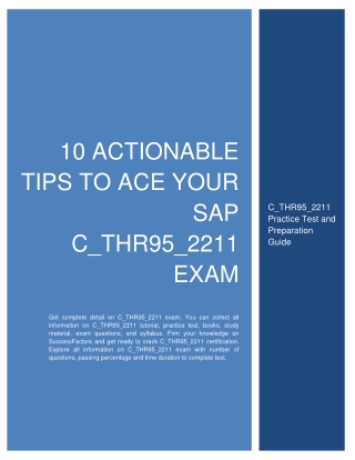 10 Actionable Tips to Ace Your SAP C_THR95_2211 Exam