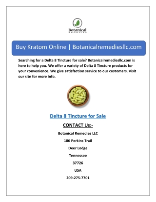 Delta 8 Tincture For Sale | Botanicalremediesllc.com