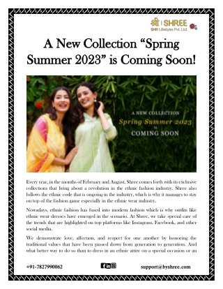 A New Collection “Spring Summer 2023” is Coming Soon!
