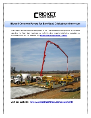 Bidwell Concrete Pavers for Sale Usa | Cricketmachinery.com