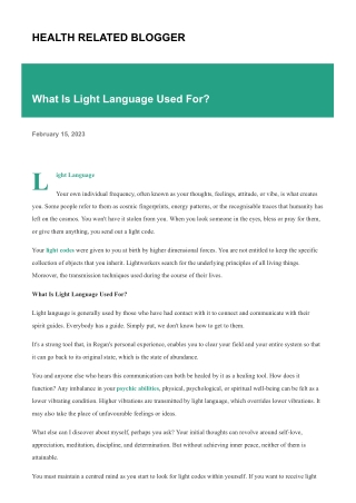 What Is Light Language Used For?