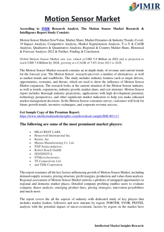Motion Sensor Market