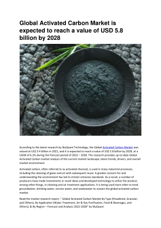 Activated Carbon Market