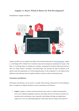 Angular vs React