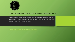 Shop Derma Roller for Hair Loss Treatment  Bobooils.com.au