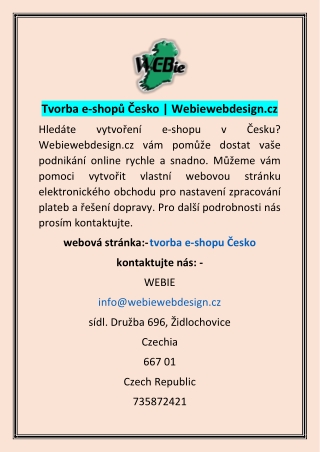 Tvorba e-shopů Česko | Webiewebdesign.cz