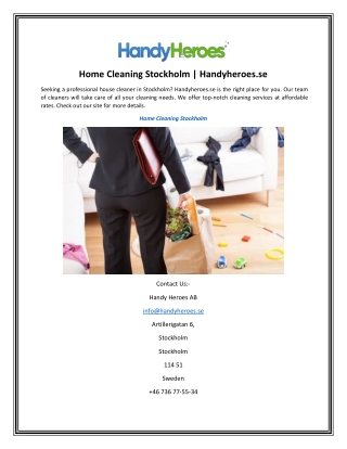 Home Cleaning StoHome Cleaning Stockholm | Handyheroes.seckholm