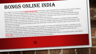 Bongs Online India
