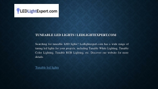 Tuneable Led Lights  Ledlightexpert.com