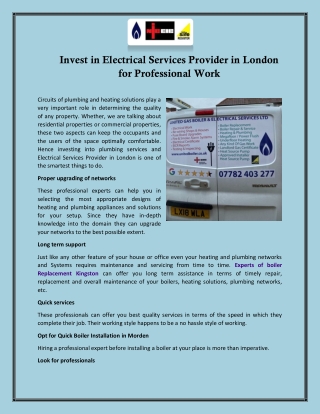 Invest in Electrical Services Provider in London for Professional Work