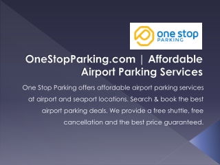 OneStopParking.com | Affordable Airport Parking Services