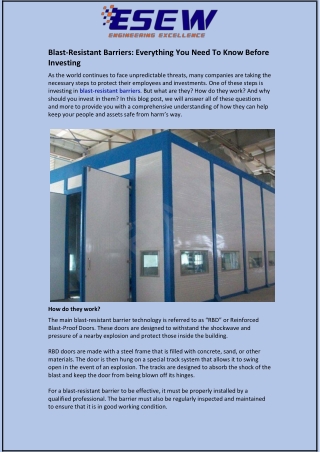 Blast-Resistant Barriers: Everything You Need To Know Before Investing