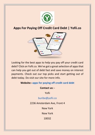 Apps For Paying Off Credit Card Debt | Yofii.co