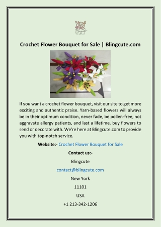 Crochet Flower Bouquet for Sale  Blingcute