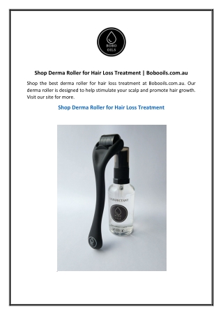 Shop Derma Roller for Hair Loss Treatment  Bobooils.com
