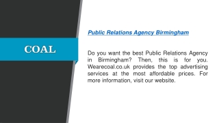 Public Relations Agency Birmingham  Wearecoal.co.uk