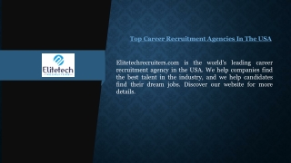 Career recruitment agencies USA