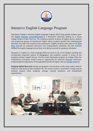 Intensive English Language Program