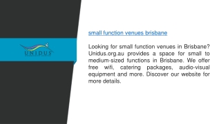 Small Function Venues Brisbane  Unidus.org.au