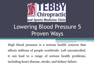 Lowering Blood Pressure 5 Proven Ways