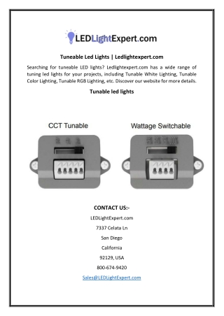 Tuneable Led Lights  Ledlightexpert.com