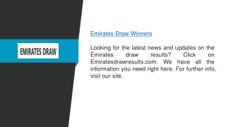 Emirates Draw Winners  Emiratesdrawresults.com