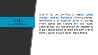 Trusted Online Casino Reviews Malaysia Onlinegambling-review.com