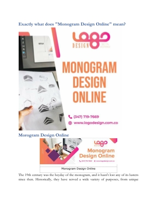 Exactly what does Monogram Design Online meanpdf