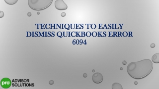 Techniques to Easily Dismiss QuickBooks Error 6094