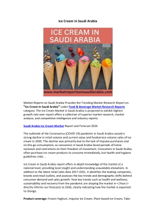 Ice Cream in Saudi Arabia