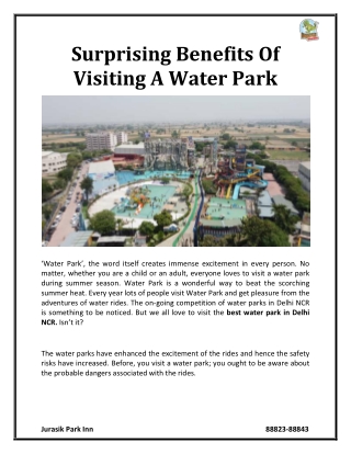 Surprising Benefits Of Visiting A Water Park