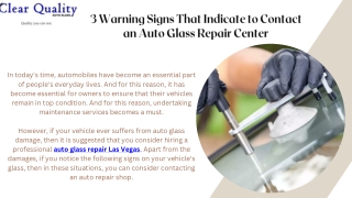 Get The Best Auto Glass Repair in Las Vegas