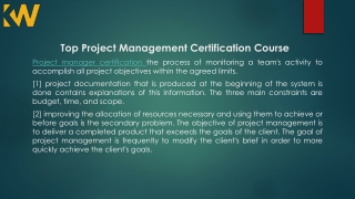 The Top Project Management Crtification Course